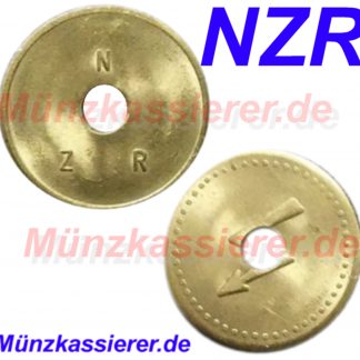 10 x Münzen Wertmarken Jetons Ø 26 x 1,6 - Loch Ø 6mm. Münzkassierer NZR