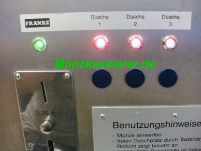 Münzkassierer.de Münzautomat.com Münzkassierer Edelstahl DUSCHE 12V FRANKE 3 Duschplätze