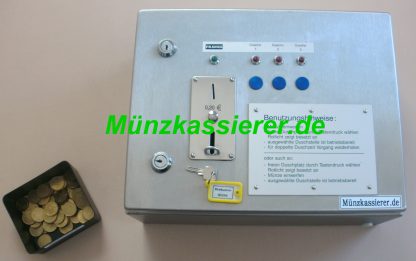 Münzkassierer.de-Münzautomat.com-Münzkassierer-Edelstahl-DUSCHE-12V-FRANKE-3-Duschplätze