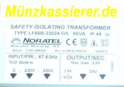Noratel LF66B-22024-GS TRAFO Transformator Netzteil 250VAC 24VAC 60VA IP44 Kleinspannung 2