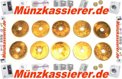 10 x Münzen Wertmarken Ø 26,8 x 1,8 Loch Ø 6mm.-Münzkassierer.de-3
