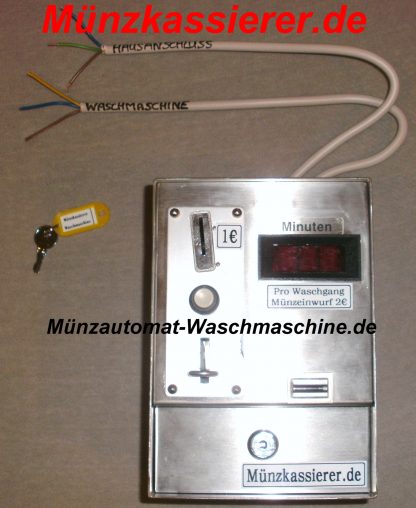 Edelstahl Münzautomat Waschmaschine 1Euro Einwurf