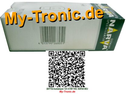 BAY15d Autolampen 12V 21-5W 10St. NARVA NEU My-Tronic.de NT3389 NT 3389 (2)