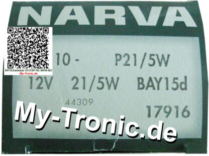 BAY15d Autolampen 12V 21-5W 10St. NARVA NEU My-Tronic.de NT3389 NT 3389 (3)
