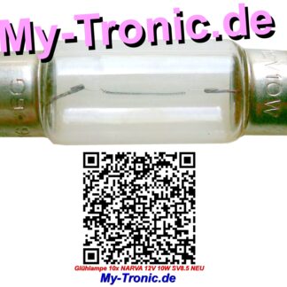 Glühlampe 10x NARVA 12V 10W SV8.5 NEU My-Tronic.de NT3407 NT 3407 (5)